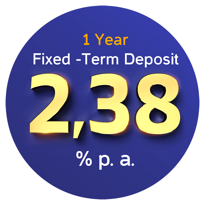 1 Year Fixed-Term Deposit 2,38% p.a.